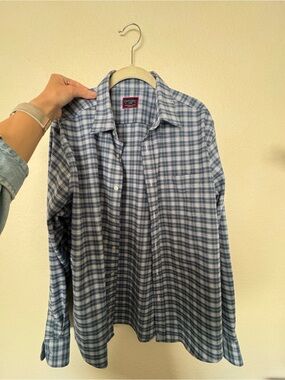 UNTUCKit Navy and White Plaid Button-Down Shirt